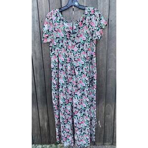 Vintage 1990’s Joule Energy Cottage Core Floral Jumper Wide Leg Jumpsuit M/L